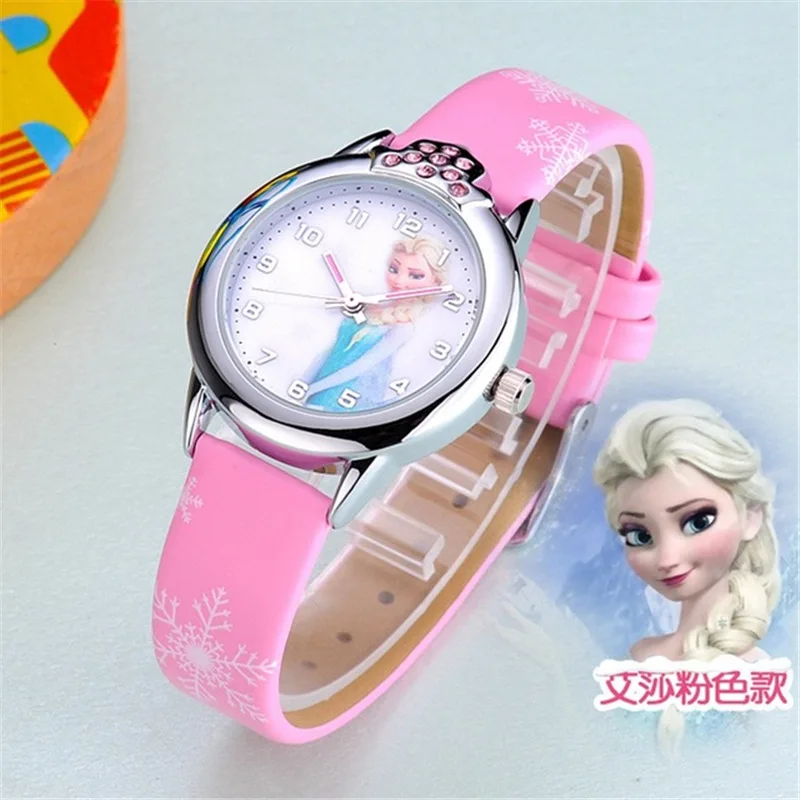 

Dropshipping Cartoon Princess Elsa Anna Children Women Watch Fashion Kids Cute Watches Girl quartz Watch relogios femininos