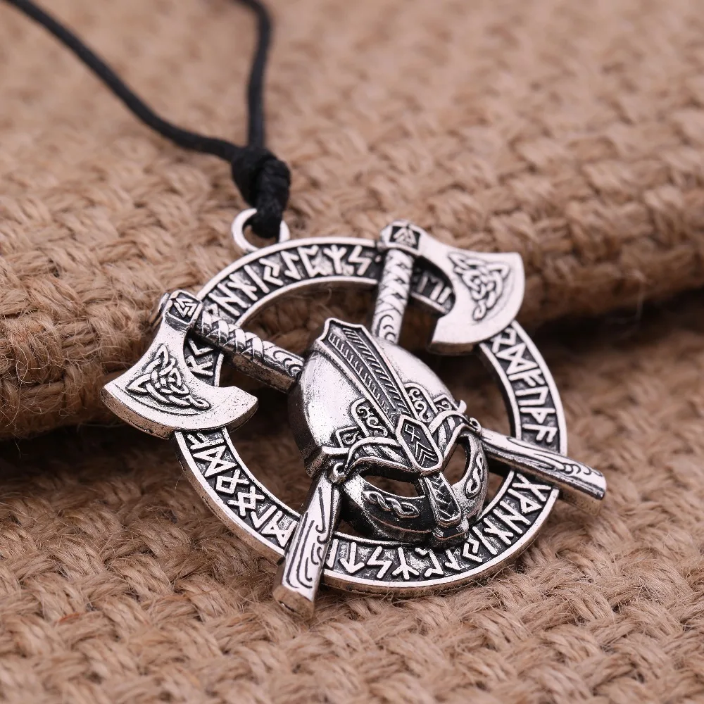 Lemegeton Viking Valknut Молот Тора Маска 24 скандинавских рун Ирландский Узел Mjolnir заявление ожерелье и подвески Wiccan ювелирные изделия