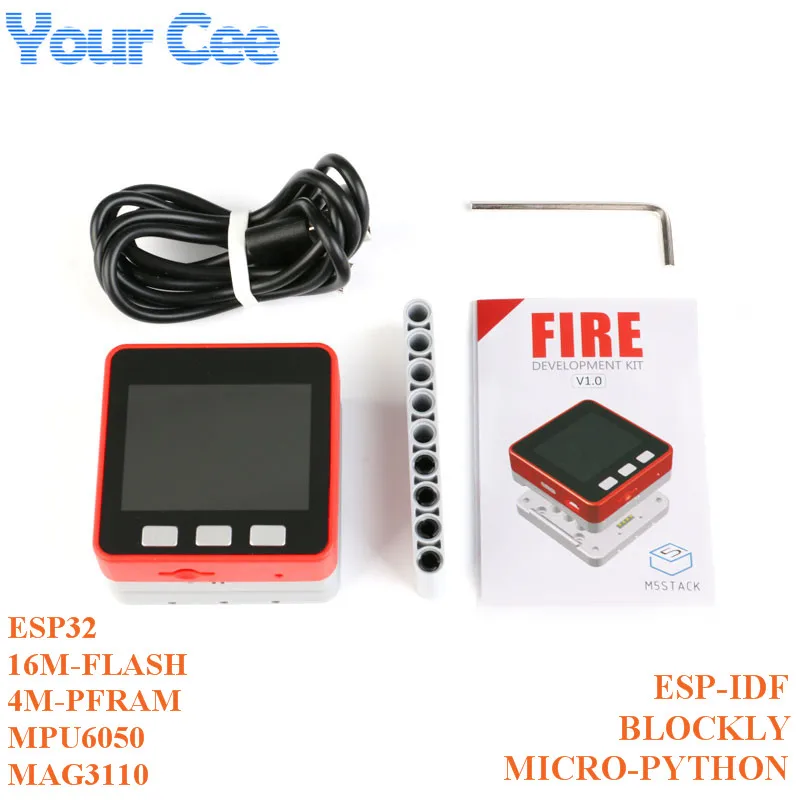 M5Stack PSRAM 2,0 FIRE IoT Kit двухъядерный ESP32 16M-FLash+ 4M-PSRAM макетная плата MIC/BLE MPU6050+ MAG3110 микропитона ZK5