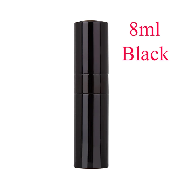 5-20ML metal aluminum Portable Refillable Perfume Bottle Cosmetic Container Empty Spray Atomizer Travel Sub-Bottle liner glass 8ML Black spray