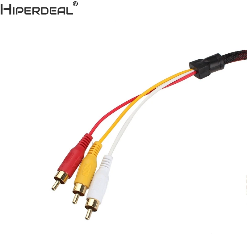 Кабель переходник HIPERDEAL HDMI высокого качества на 3 RCA 1 5 м кабель со штекером для HDTV