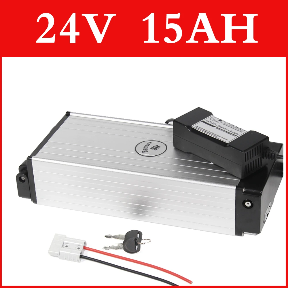 24V 15AH Lithium Ebike Battery - Compatible With 200W-500W Motors, Includes Charger