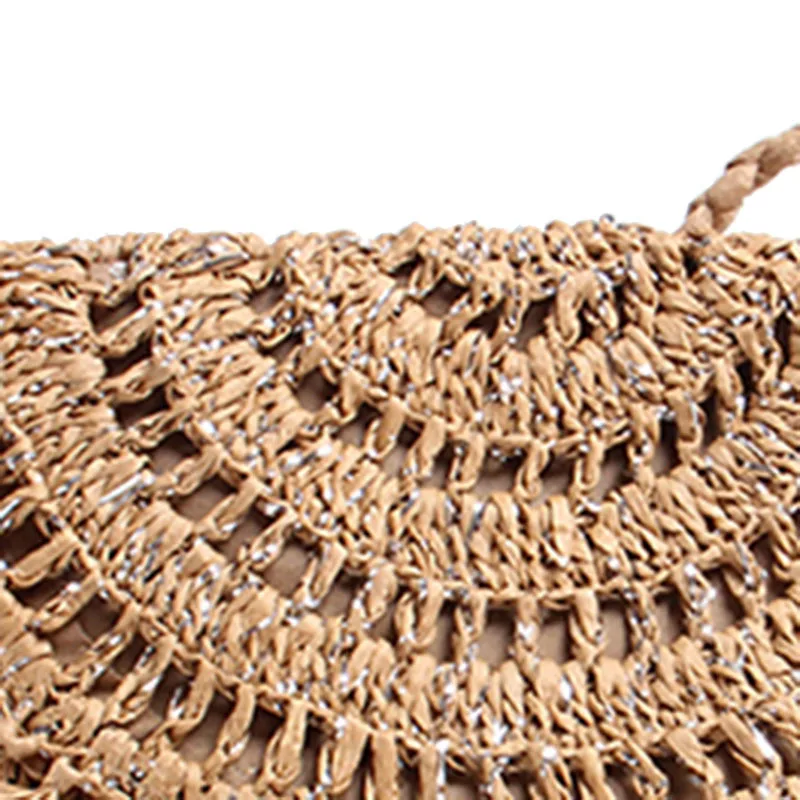 New Women Beach Tassel Straw Bags INS Popular Summer Female Handbag Fashion Lady Woven Shoulder Bag Casual Knit Crossbody SS3286 (3)