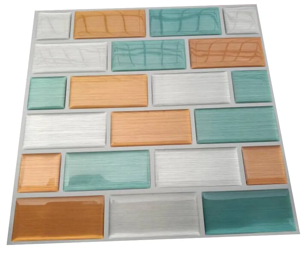 Adhesivo adhesivo para azulejos en 3D para cocina y baño color blanco 5 sheets Tic Tac Tiles 