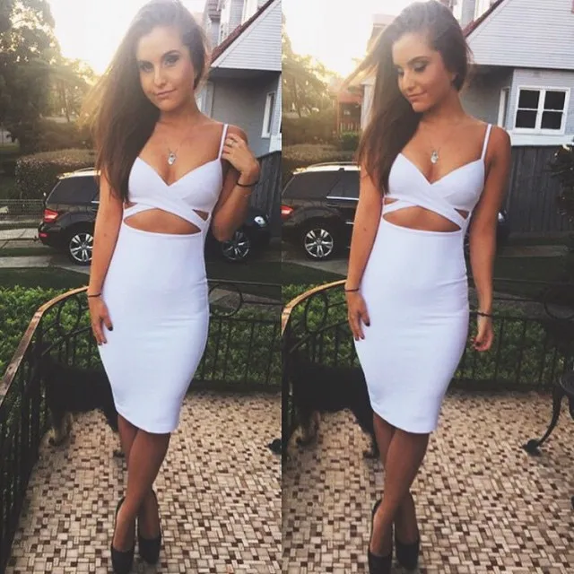 white bodycon summer dress