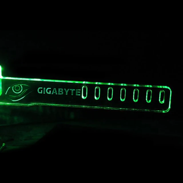 Special Offers New Green For GIGABYTE PCI HIS LED Luminous Computer Main Box Cool Graphics Custom Support Frame Display Cards Components Jack