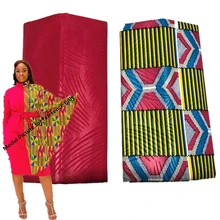 С Африканским принтом, вощеная ткань фуксия 4 ярдов Воск Африканский Воск печатает ткань нигерийский батик Горячая Печатный воск дизайн