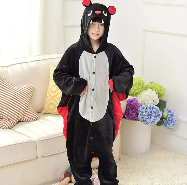 Детский Комбинезон кигуруми с леопардовым медведем для костюмированной вечеринки; Детский костюм с рисунком аниме-комбинезон для девочек и мальчиков; одежда для сна с животными; пижамы - Цвет: bat