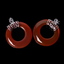 Натуральный Манао красный и зеленый подвески из халцедона кулон женский 925 Серебряная цепочка-ожерелье цепочка дизайн простой личности мода