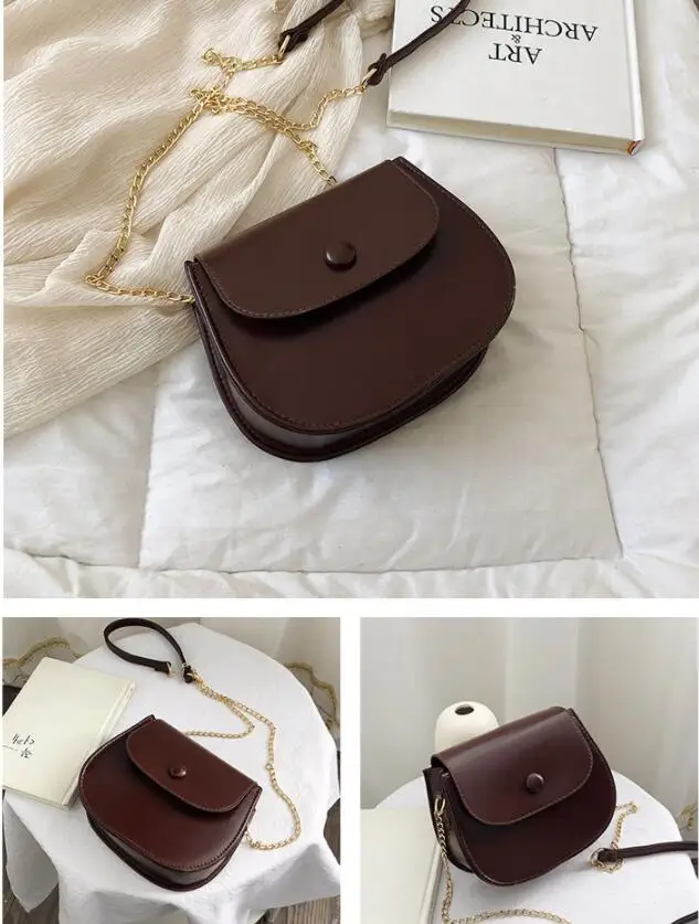 SMOOZA New Arrival saddle Female Shoulder Bag chain Women Crossbody Bag Fashion Messenger Bag Small Flap Bags for lady