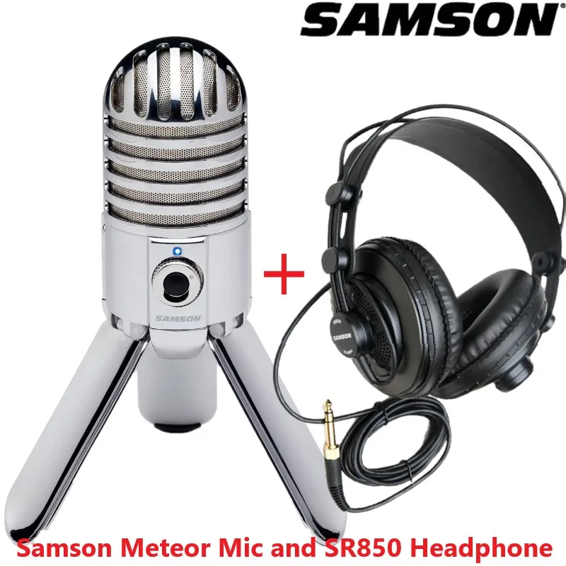 Конденсаторный микрофон Samson Meteor студийный USB с складными задними ножками