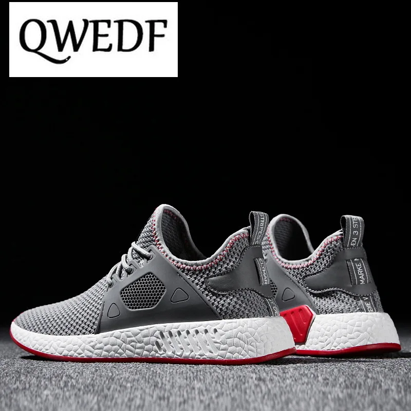

QWEDF Fashion Men Shoes Casual Weaving Fly Mesh Breathable Light Soft Black Slipon Mens Shoe Male Trainers Sneakers GA-39
