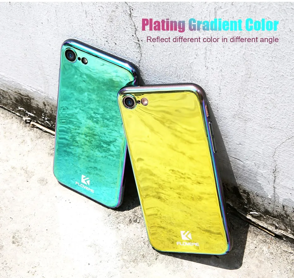 Plated Mirror Case For iPhone 7 6 iPhone 7 6 6S Plus 5 5S SE Color Glaze Phone Cover For Samsung S8 Galaxy S8 Plus (2)