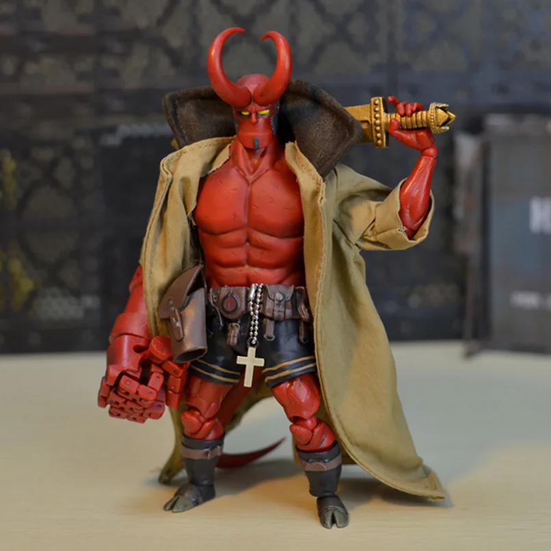 Hellboy подвижная фигурка из ПВХ 6 дюймов 1000 игрушек DARKHORSE кукла HELLBOY тканевый халат