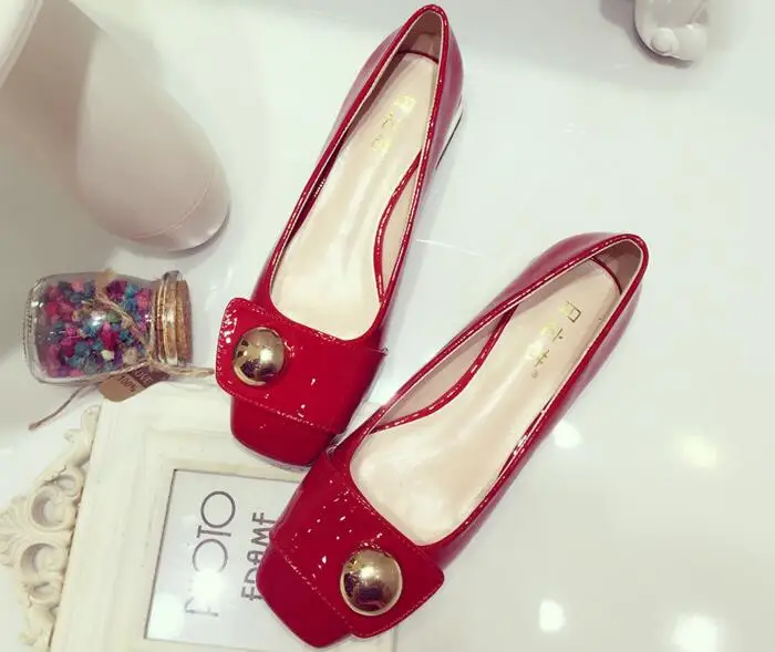 

Women Square Toe Low Heel Shoes Womens Slip On Pumps New 2017 Beaded Pumps Ladies Free Shipping