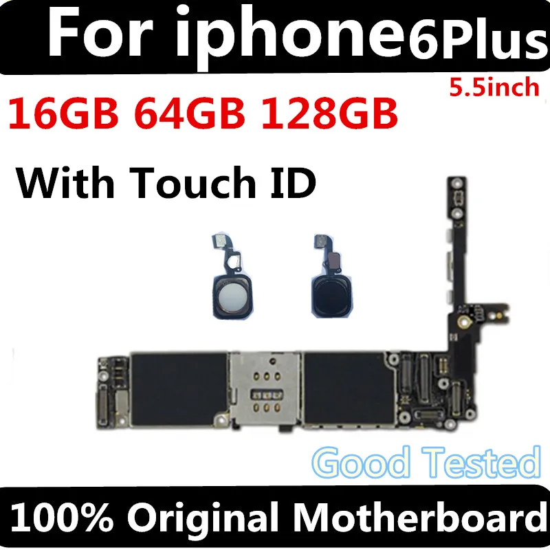 

Factory unlocked motherboard for iphone 6 plus 16GB 64GB 128GB IOS logic board original Mainboard with touch ID for iphone 6Plus