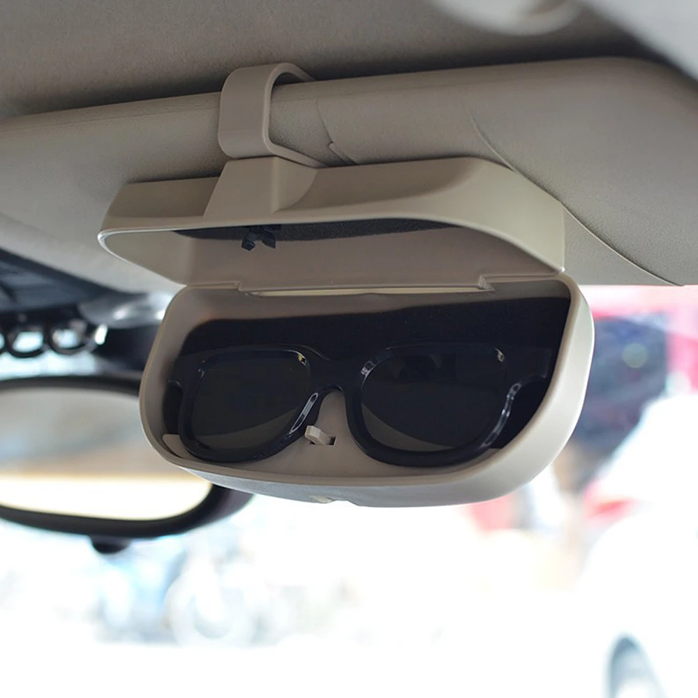 Rangement Voiture Porte Lunettes Pour Voiture Lunettes De lecture Titulaire Visi/ère Lunettes Visi/ère lunettes de Soleil Accessoires de voiture Beige,One Size