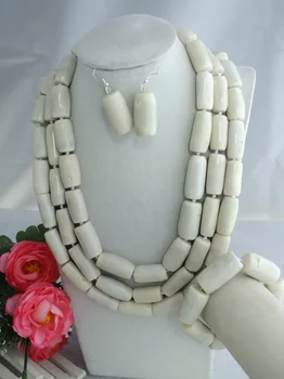 

Free ship!!! Fashion Amazing White Drum Beads Coral Jewelry Set ,African Coral Jewelry Set Z-2997