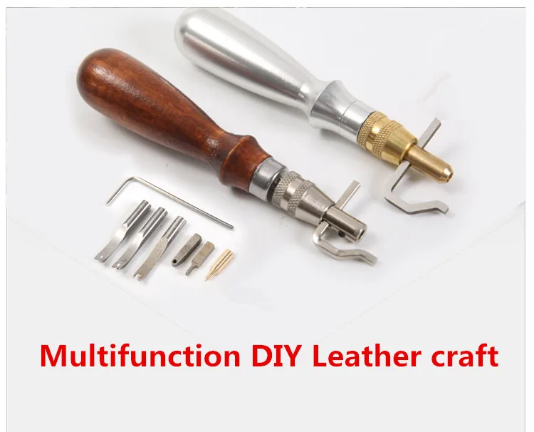 5-6pcs/set Practical Multifunction DIY Leather craft Pro Stitching Groover Crease Tool Set slotter hand tools | Инструменты
