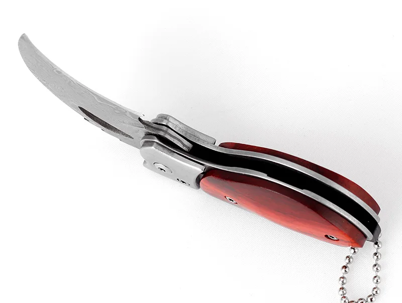 KKWOLF мини Дамасская сталь Karambit Складной нож Открытый тактический боевой карманный ключ нож выживания Мульти портативный инструмент нож