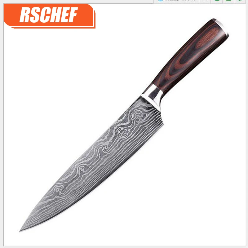 RSCHEF японский Семейный 8 дюймов нож шеф повара нержавеющая сталь овощерезка|chef