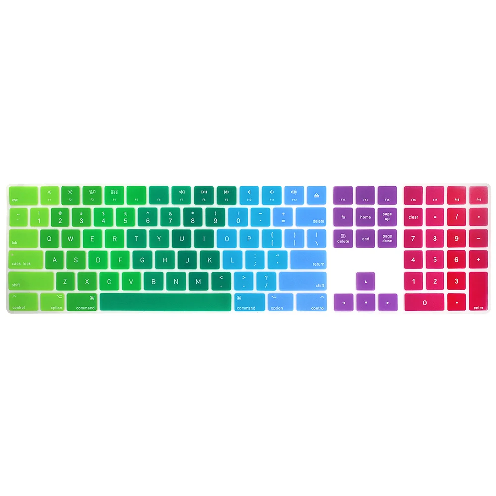 HRH силиконовый чехол для клавиатуры, защитная клавиатура для Apple Magic Keyboard с цифровой клавиатурой A1843 MQ052LL/A, выпущена в году - Цвет: Rainbow