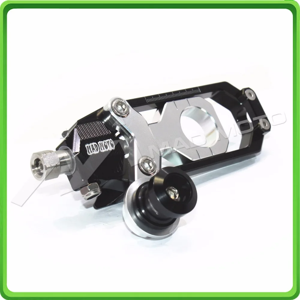 Motorcycle Chain Tensioner Adjuster with bobbin fit for APRILIA RSV4 2009 2010 2011 2012 2013 2014 Black & Silver (11)