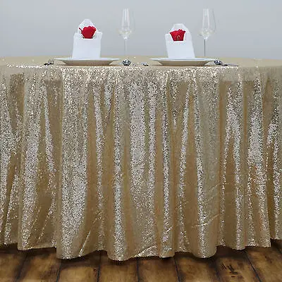 

Wholesale 10pcs 90x156inch Light Gold Rectangle Sequin Tablecloth For Wedding/Party/Banquet Wedding Table Cloth Decoration