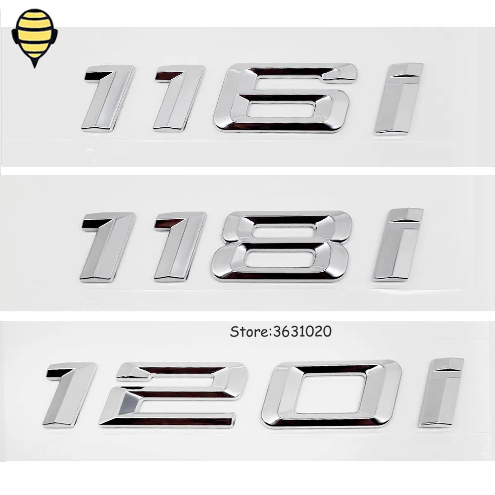 

Silver Car Styling for BMW 1 Series 3D Sticker Auto Trunk Lid Rear Emblem Decal Badge for BMW 120i 118i 116i GT F10 F11 X1 E93