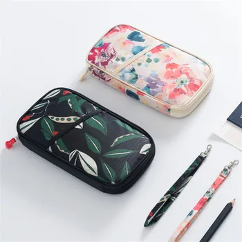 

LIYIMENG Waterproof Fabric Passport Holder Travel Clutch Documents Cover Credit Card Organizer Zip Storage Bag with
