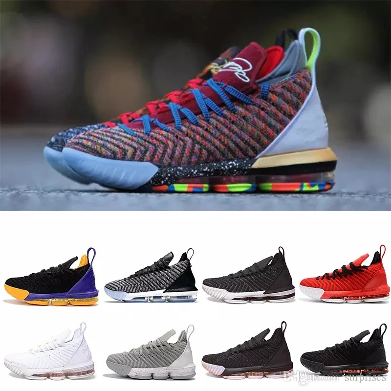 

LeBron 16 Fresh Bred Basketball shoes LeBron 16 Oreo AO2595-006 LeBron 16 Triple Black james 16 size us7-us12