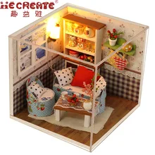 Iie cteate DOLLHOUSE МИНИАТЮРНЫЙ Кукольный дом Мебель ручной работы деревянный дом для куклы миниатюрные деревянные развивающие Игрушечные лошадки для детей
