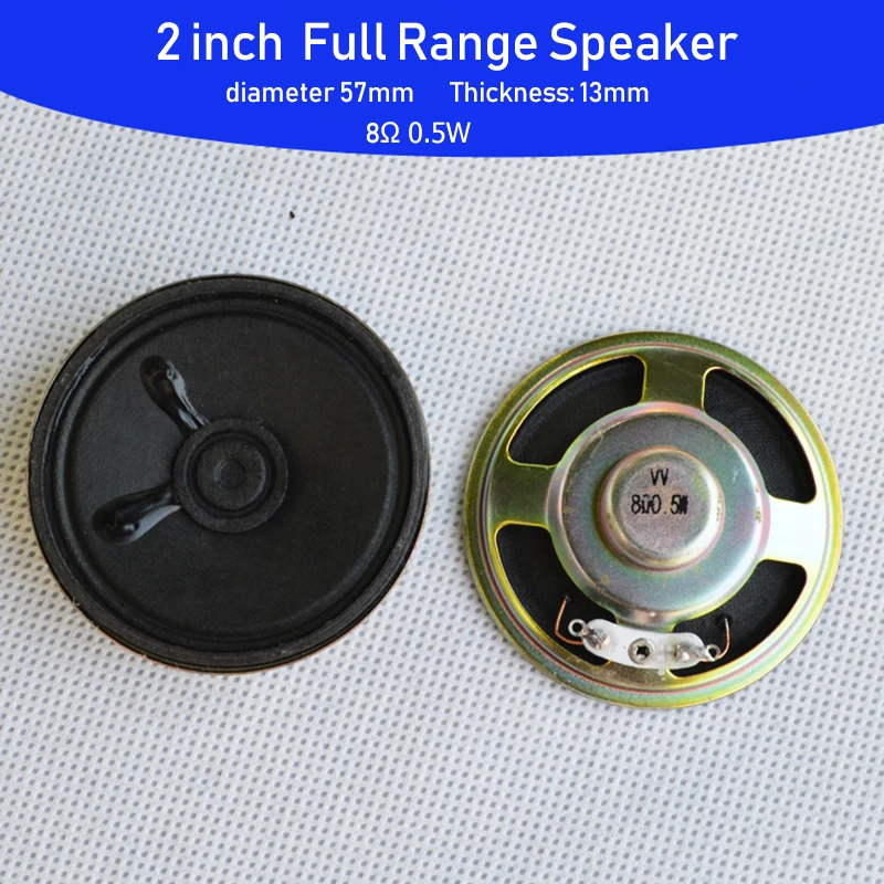 

1pcs 2 inch Full Range Speaker Microphone 57mm 8 ohm 0.5W Neodymium Magnetic Sound Loudspeaker 8R 8ohm 2" Audio 5.7cm Diameter