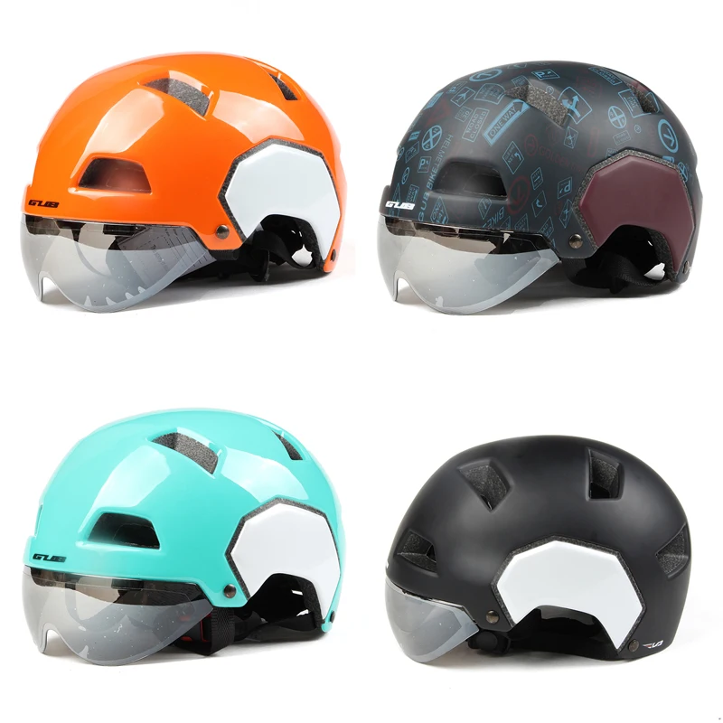

GUB V3 Half Covered Retro Vintage Cycling Helmet Bike Scooter Helmet with Visor Goggles Cycling Equipment M L