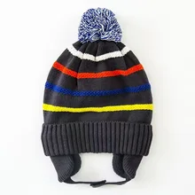 Цветная хлопковая шапка для младенца, милая шапка трикотажная шапка вязаные крючком детские шапочки, детская осенне-зимняя шапка ручной работы, ветрозащитный наушник, шапка