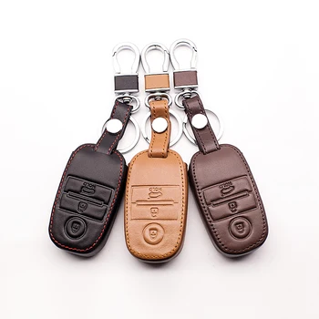 

Car Style Leather Key Case Key Cover for Kia Rio K3 K3S KX3 2015 K4 K5 Sportage Carens Sorrento Key Box car keys accessories