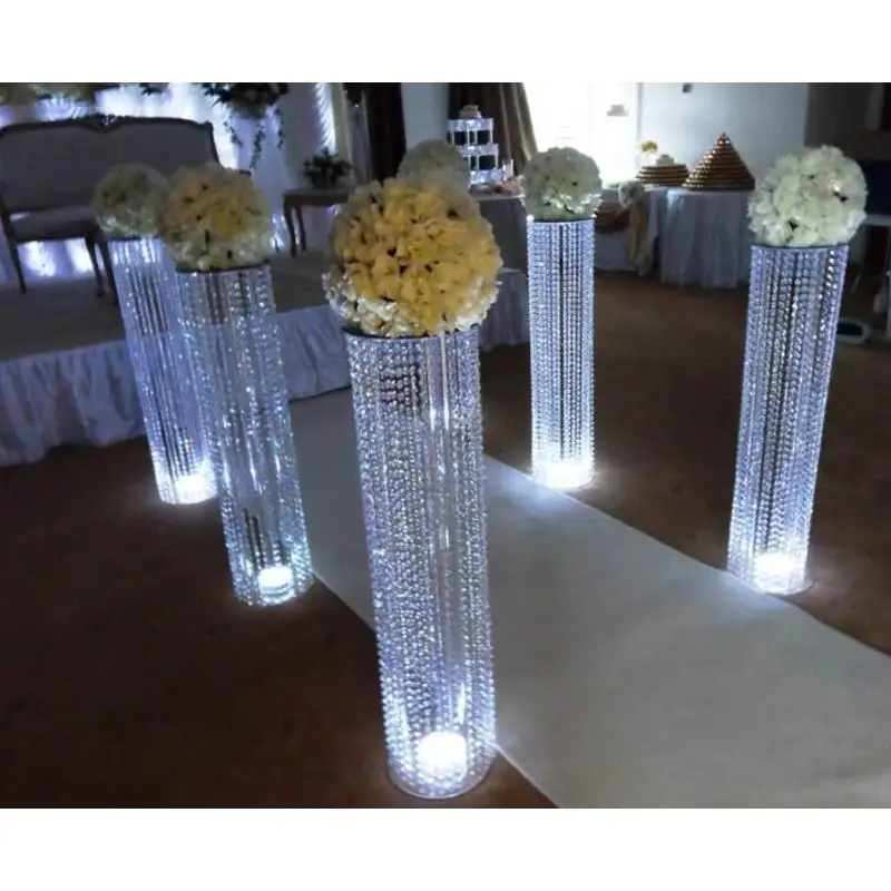 PEANDIM 120 см высокий акриловый кристалл свадебный стол центральные вечерние дорожные свинцовые помолвки юбилей цветок подставки Декор 6 шт