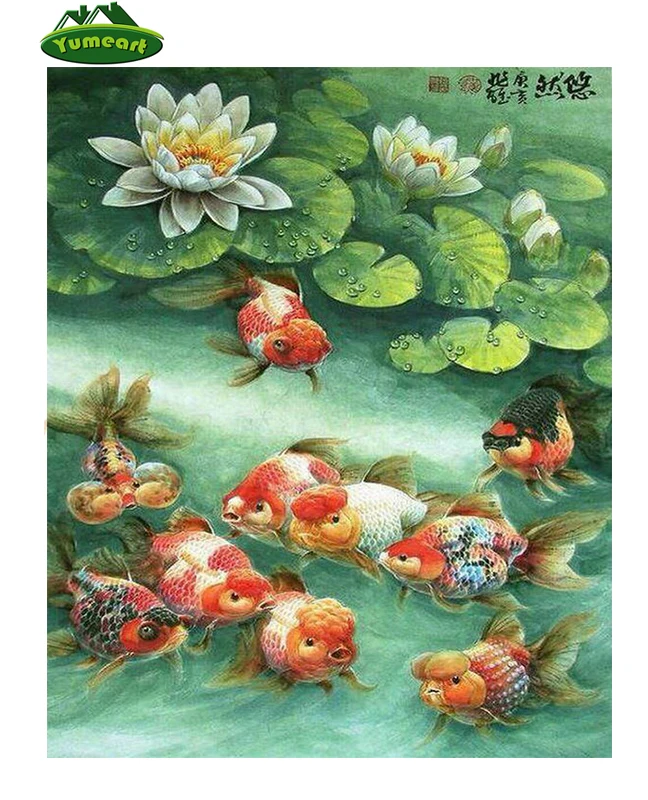 

Knitting Needles New Diy 3d Diamond Painting Goldfish Lotus Home Decor Set Embroidery Canvas Scroll Mosaic Cross Stitch