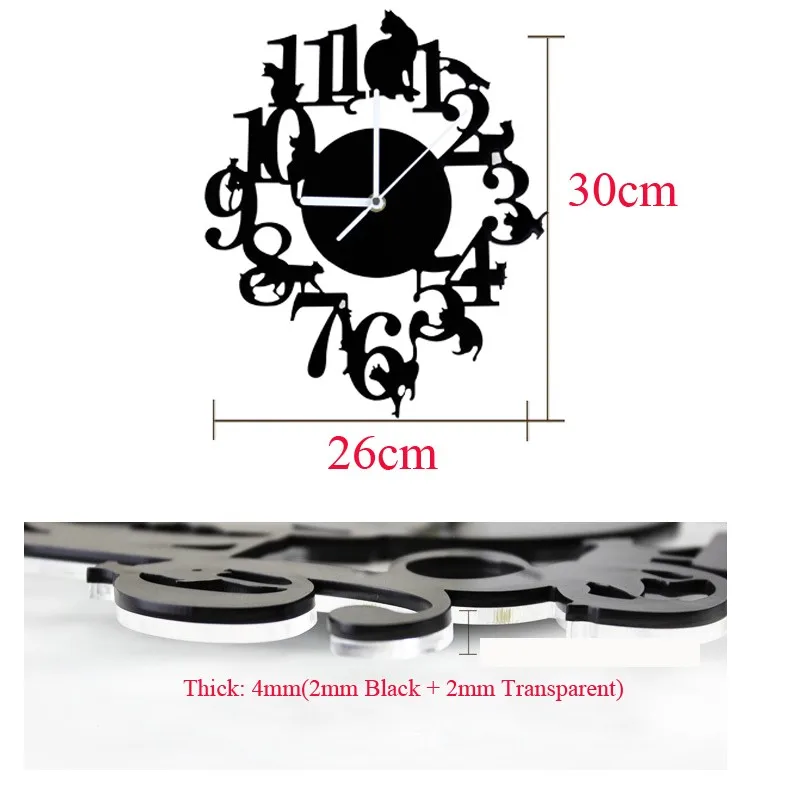 Black cat wall clock 