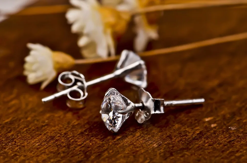 Женские серьги гвоздики из серебра 925 пробы с фианитом|earrings blue|earring plugearrings cheap |