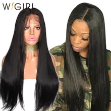 Wigirl 8-30 дюймов 250 плотность прямые 360 кружевные передние парики 13x6 кружевные передние человеческие волосы парики предварительно сорванные Детские волосы черная женщина