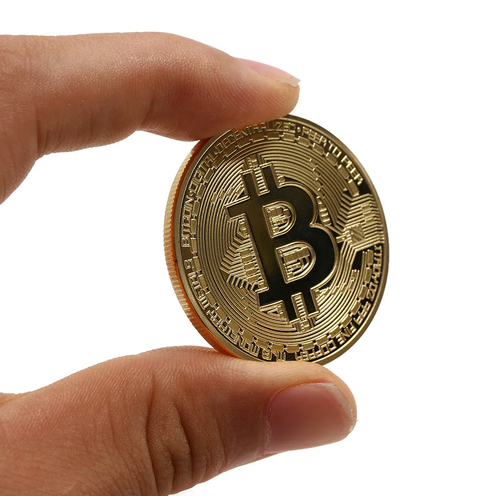 

1pc Gold Plated Physical Bitcoins Casascius Bit Coin BTC With Case Gift Physical Metal Antique Imitation BTC Coin Art Collection