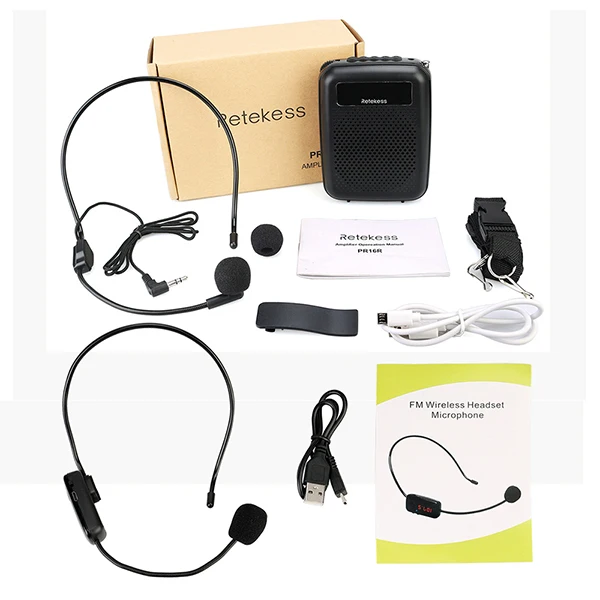Беспроводной микрофон TR503+ Портативный голосовой усилитель громкоговоритель с fm-радио MP3-плеер PR16R для обучения учителя