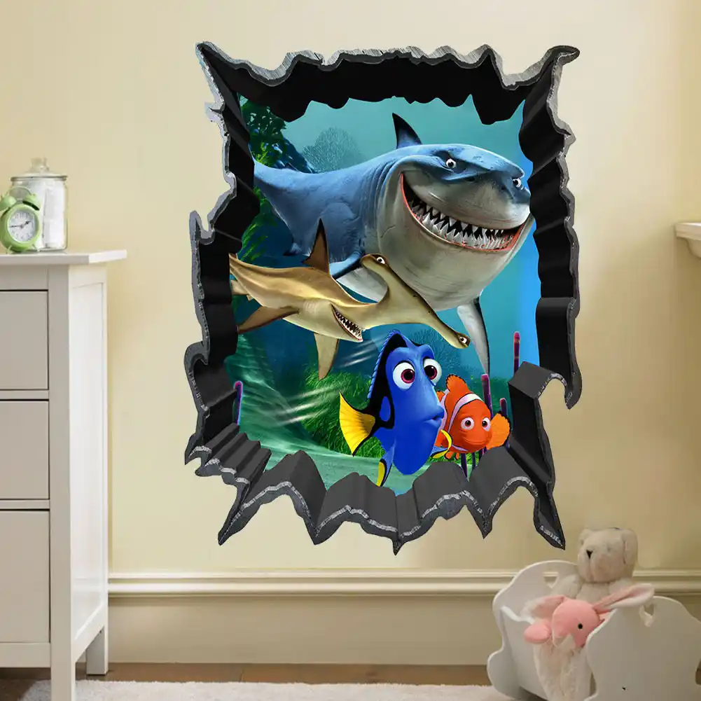 Finding Nemo Bruce Dory Fish 3d View Art Wall Stickers Decals Kids