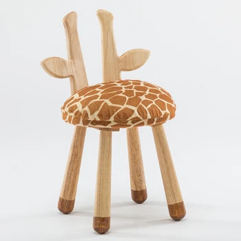 

Solid Wood Children's Stool Cartoon Deer Bench Kindergarten Baby Table Chair Kit Nordic Animal Children's Chair