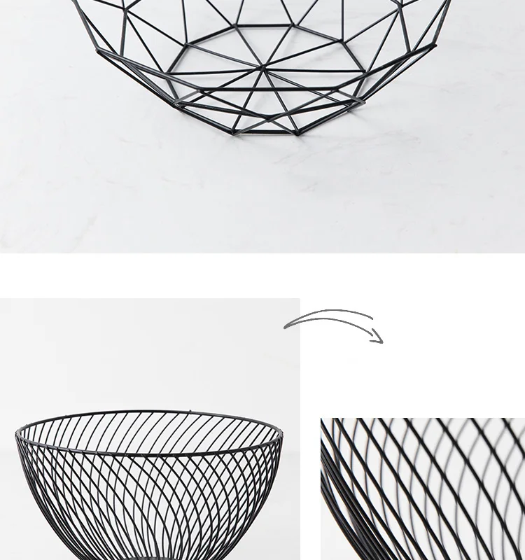 Скандинавском стиле железное искусство фрукты домашнее хранилище корзина Органайзер чаша для овощей закуски конфеты кухонный стол обеденный украшение инструмент