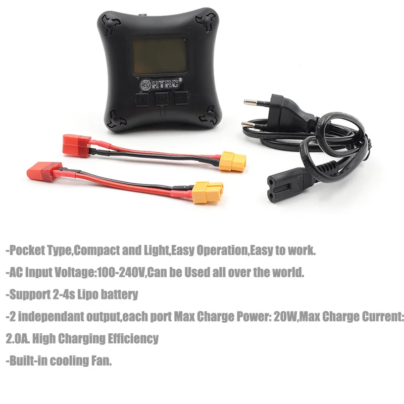 H4AC DUO 20W * 2 2A Dual Channal профессиональное мини зарядное устройство для 4s Lipo Зарядка