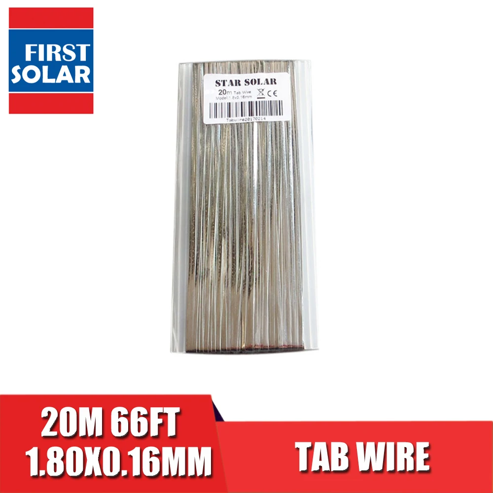 

20m 66ft 1.80x0.16mm solar cells tab bus bar wire for PV Ribbon Tabbing wire for DIY connect Strip Solar panel