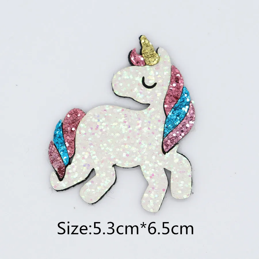 20PCS Glitter Leather Non-Woven Fabric For Hair Clips, Applique Patches DIY Craft Decoration Y19082802