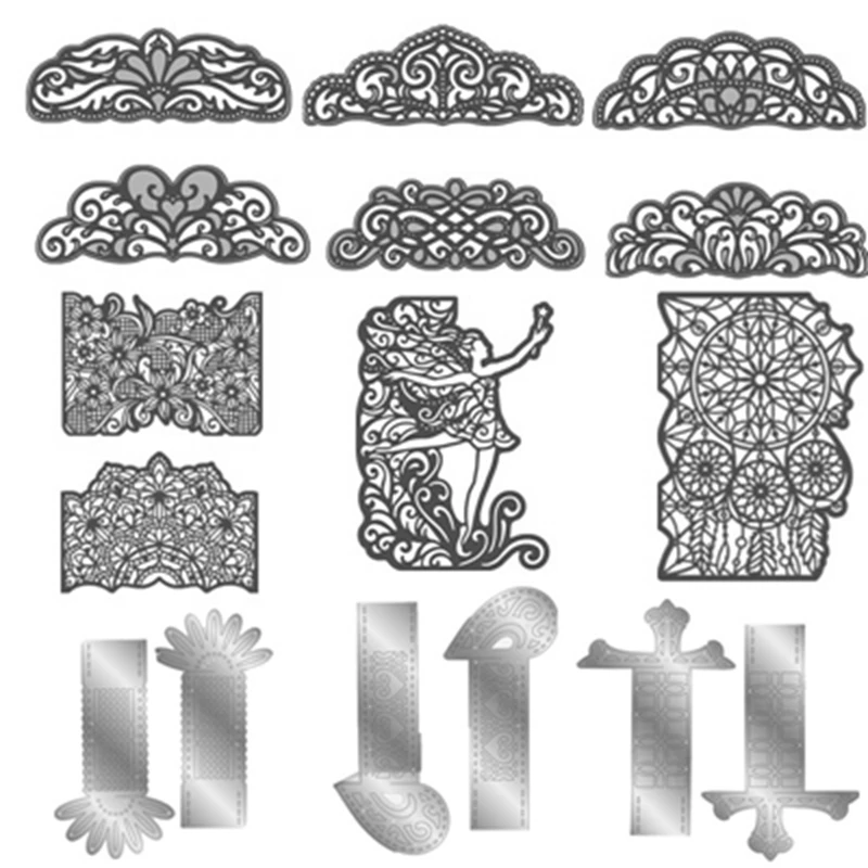 $2.21 Lace Edge Pop-up Fold Frame Metal Cutting Dies Stencils For DIY Scrapbooking Decoration Embossing Card Handcraft Die Cut 2019